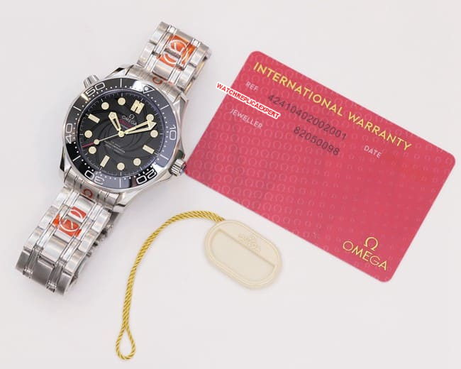 OR factory top-tier watch Omega men's black dialsteel bracelet42mmSeamaster 300m watch front view