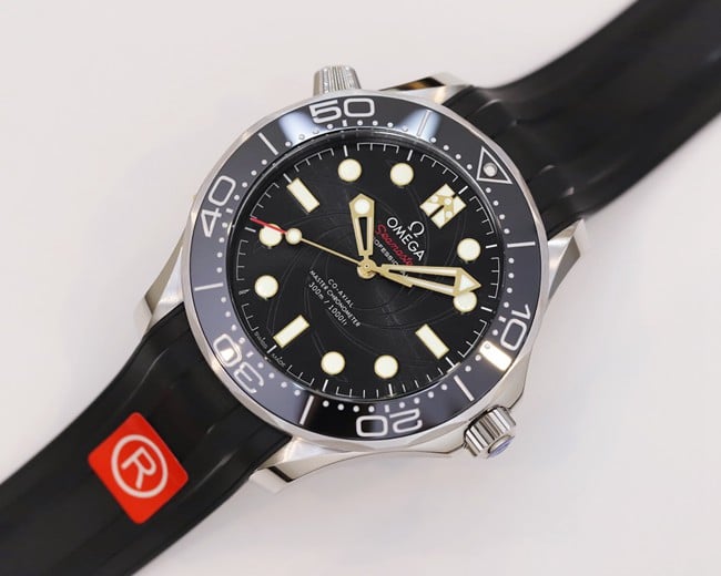 OR factory Omegatop-tier watch 42mmSeamaster300 men's black dialrubber strap watch front view
