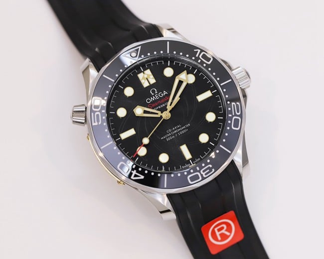 OR factory Omegatop-tier watch 42mmSeamaster300 men's black dialrubber strap watch front view