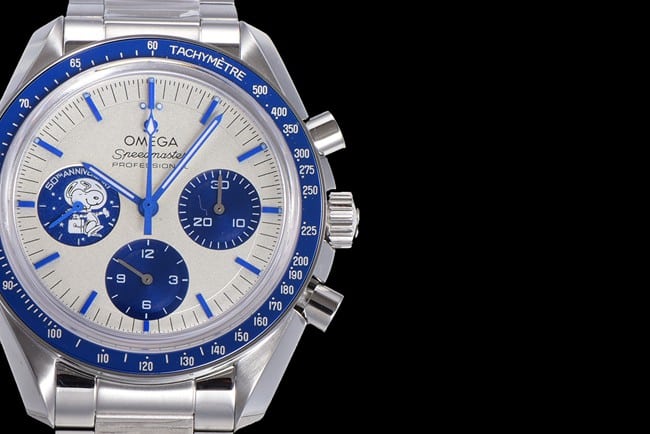 top-tier watch Omega men's white dial Snoopy series steel bracelet watch detail shots