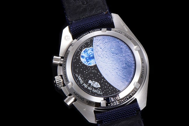 top-tier watch Omega men's white dial nylon strap Snoopy series watch back cover picture