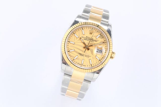 EW Factorytop-tier watch Rolex men's gold disc gold belt Oyster Datejust36 series mechanical watch front view
