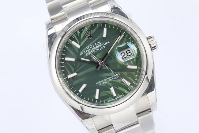 EW FactoryRolextop-tier watch men's green dial steel braceletDatejust36 series automatic movement watch front view