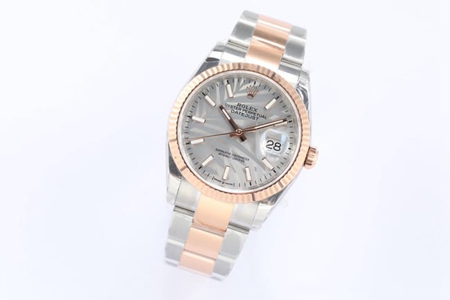 EW FactoryRolextop-tier automatic movement men's gray plate steel braceletDatejust36 series watch front view