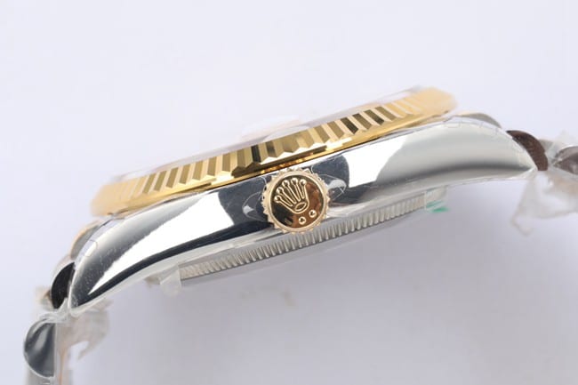 EW Factorytop-tier watch 2021 new Rolex Oyster Datejust36 series men's gold disc gold band mechanical watch side view