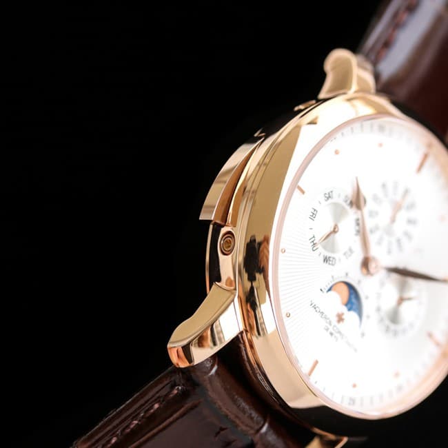 top-tier watch Vacheron Constantin men's white dial brown belt Loft Craftsman series automatic movementleather strap watch detail shots