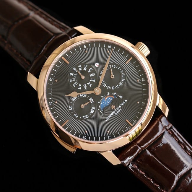 top-tier watch Vacheron Constantin men's white dial brown belt Loft Craftsman series automatic movementleather strap watch front view
