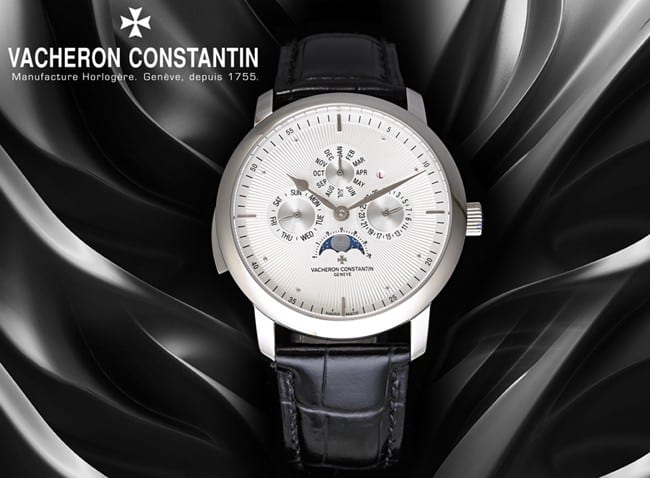 Vacheron Constantintop-tier watch men's white dial black belt Loft Craftsman series leather strap watch front view