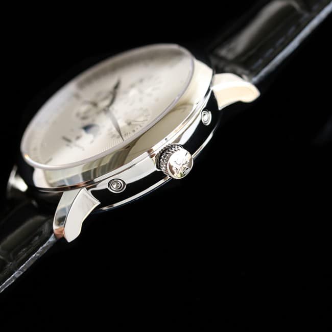 Vacheron Constantintop-tier watch men's white dial black belt loft craftsman series leather strap watch detail shots