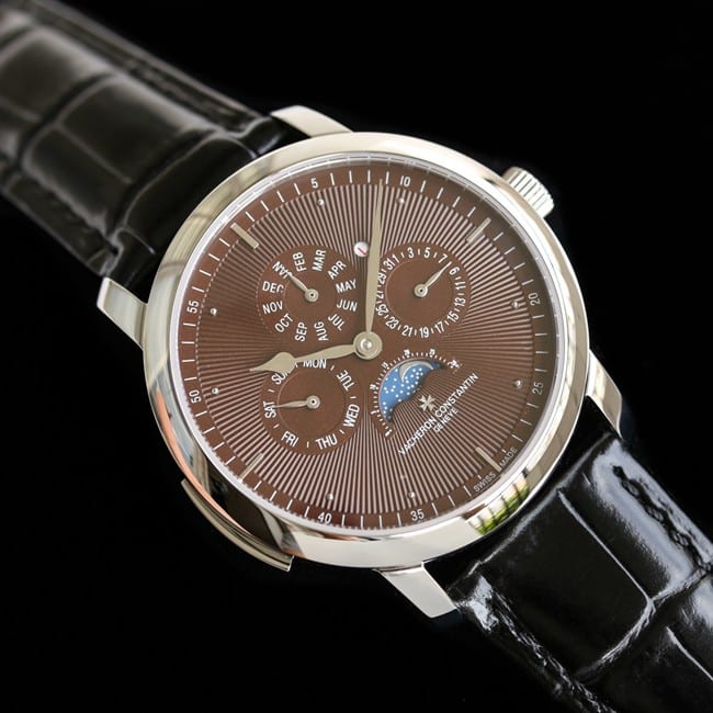 Vacheron Constantintop-tier watch men's white dial black belt Loft Craftsman series leather strap watch front view