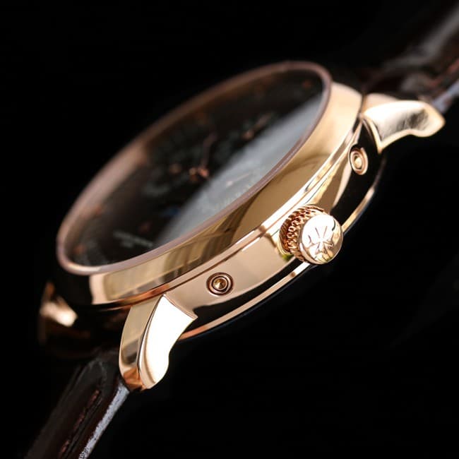 top-tier watch Vacheron Constantin men's brown plate brown belt Loft Craftsman series leather strap watch side view