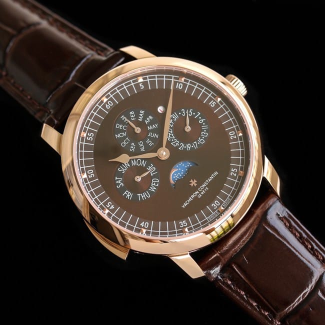 top-tier watch Vacheron Constantin men's brown plate brown belt Loft Craftsman series leather strap watch front view