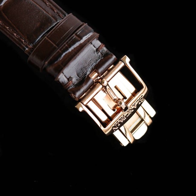 Blancpain top watch Classic 6654 moon phase display series men's white dial brown strap watch buckle image