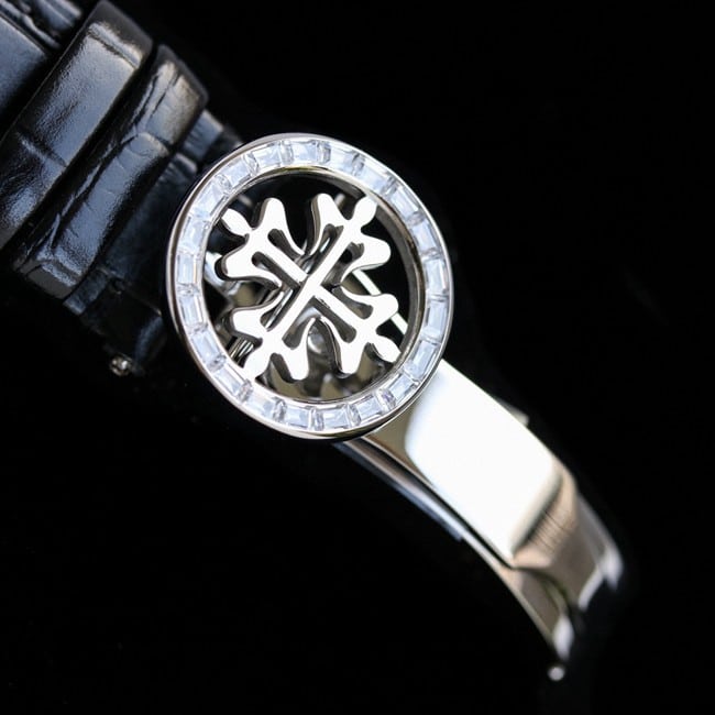 PFF factory top-tier watch Patek Philippe men's black dial black belt super complex function chronograph series leather strap watch clasp picture