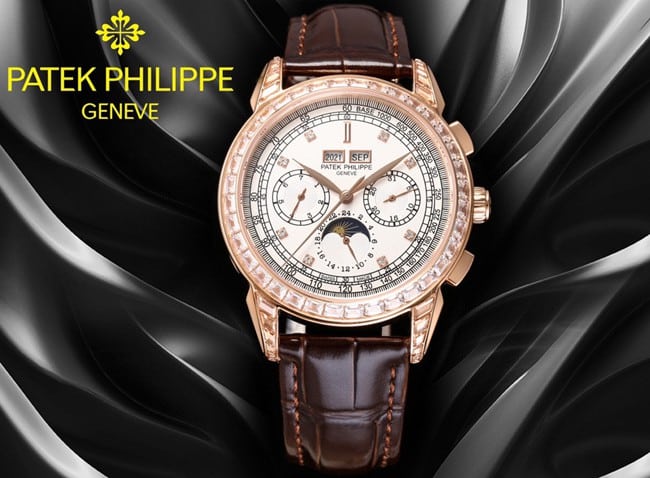 PFF factory Patek Philippetop-tier watch super complex function chronograph series men's white dial brown belt watch front view