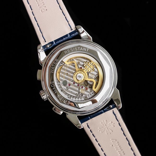 PFF factory top-tier replicaPatek Philippe super complex function chronograph series men's blue dial blue belt mechanical watch movement picture