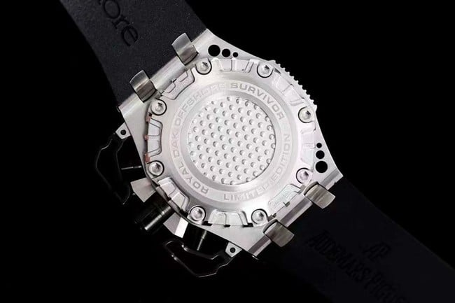 Audemars Piguettop-tier watch men's black dial black rubber strap Royal Oak offshore series mechanical watch back cover picture