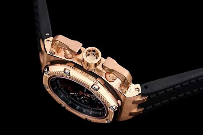 top-tier watch Audemars Piguet44mm men's black dial rubber strapRoyal Oak offshore mechanical watch detail shots