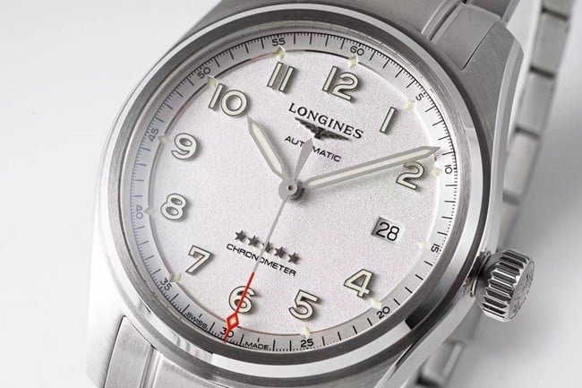 ZF Factorytop-tier watch Longines men's pioneer series dialsteel bracelet mechanical watch front view