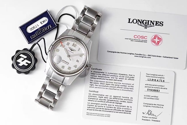 ZF Factorytop-tier watch Longines men's pioneer series dialsteel bracelet mechanical watch front view