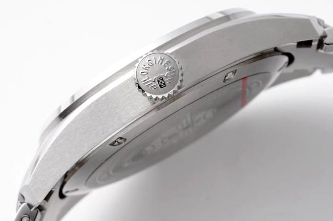 ZF FactoryLonginestop-tier watch fully automatic movement men's blue dialsteel bracelet pioneer series watch side view