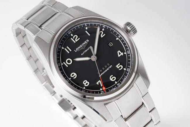 ZF FactoryLonginestop-tier watch fully automatic movement men's blue dialsteel bracelet pioneer series watch front view