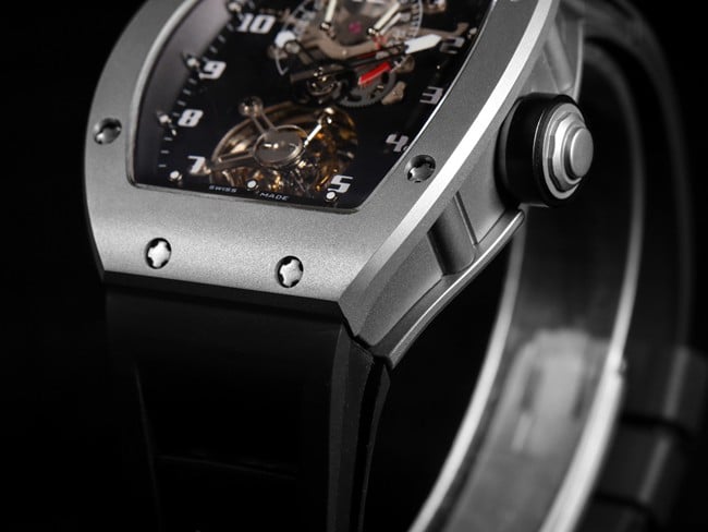 JB factory top-tier watch Richard Mille men's black dialrubber strapautomatic movementtourbillon watch detail shots