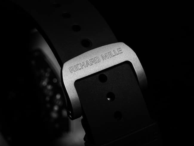 JB factory top-tier watch Richard Mille men's black dialrubber strapautomatic movementtourbillon watch clasp picture