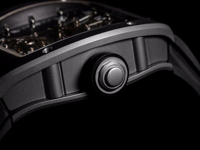 JB factory top-tier watch Richard Mille men's black dialrubber strapautomatic movementtourbillon watch side view