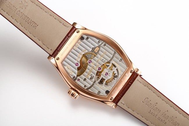 VCR factory Vacheron Constantintop-tier watch Malta tourbillon series men's white dial brown belt watch movement picture