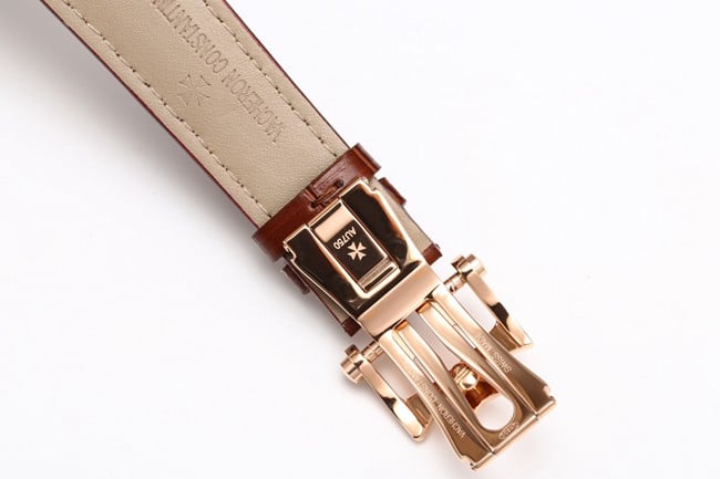 VCR factory Vacheron Constantintop-tier watch Malta tourbillon series men's white dial brown belt watch clasp picture