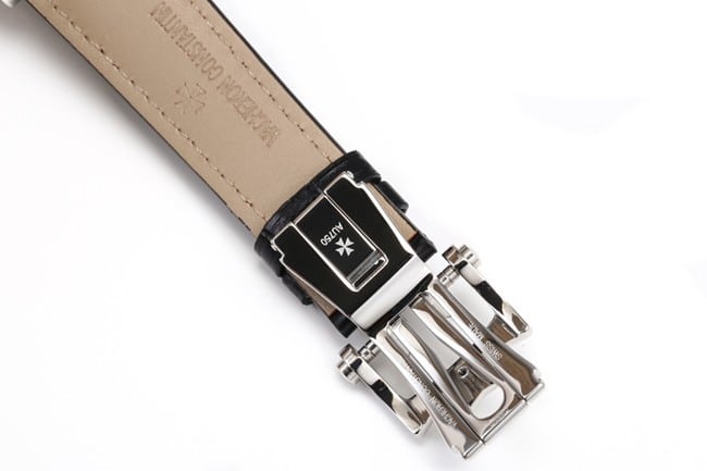 VCR factory Vacheron Constantintop-tier watch men's Maltese tourbillonwhite dial black belt fully automatic movementleather strap watch clasp picture