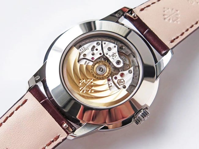 GS factory top-tier watch Patek Philippe men's white dial brown belt super complex function timepiece leather strap watch movement picture