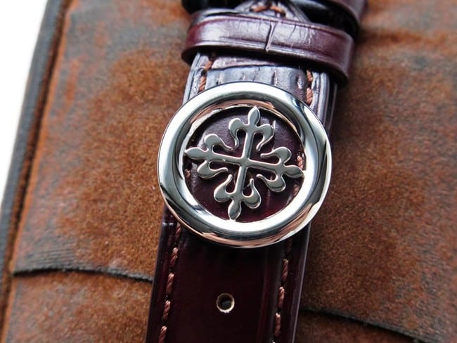 GS factory top-tier watch Patek Philippe men's white dial brown belt super complex function timepiece leather strap watch clasp picture