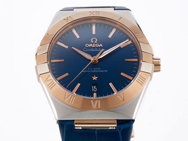 TW factory Omegatop-tier watch constellation series 39mm men's blue dial blue belt automatic movement watch front view