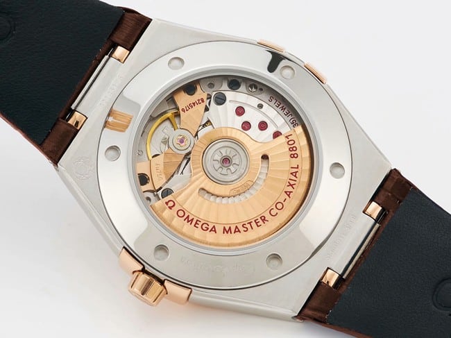 TW factory top-tier watch Omega men's brown plate brown belt constellation series leather strap watch movement picture