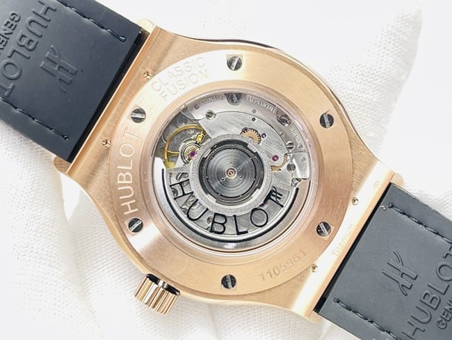 top-tier watch Hublot watch automatic movement men's blue dial blue belt Big Bang Sang Bleu series leather strap watch movement picture