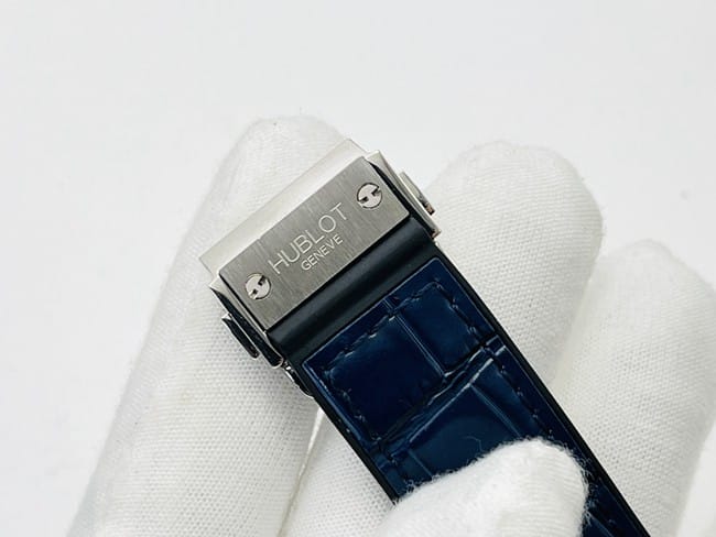 top-tier watch HublotBig Bang Sang Bleu series V3 upgraded version men's blue dial blue belt mechanical leather strap watch clasp picture