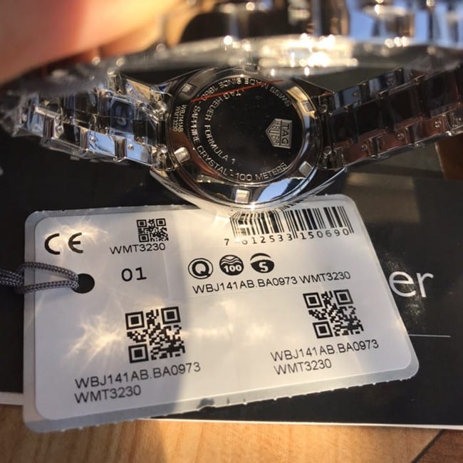 Original watch TAG Heuer women's quartzblack dialsteel bracelet diving series watch back cover picture