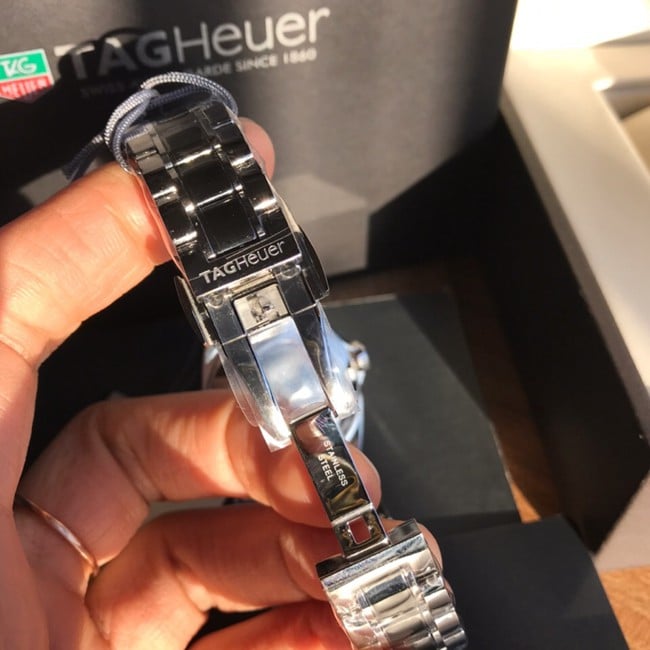 Original watch TAG Heuer women's quartzblack dialsteel bracelet diving series watch clasp picture
