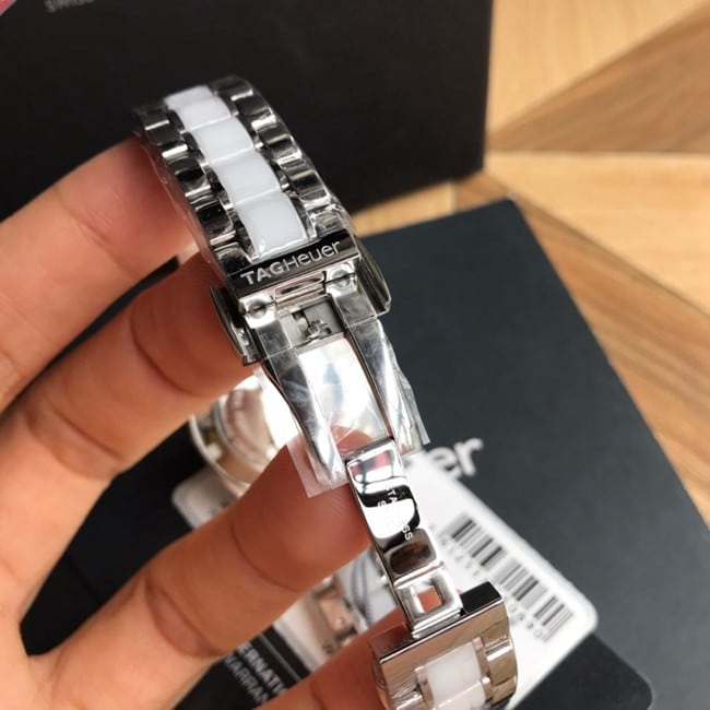 Original watch TAG Heuer Aquaracer series white dialsteel braceletquartz women's watch clasp picture