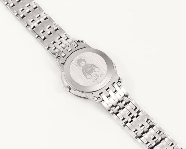 KZ factory top-tier watch Omega ladies watch blue dialsteel bracelet Diefei series cal1376movement back cover picture