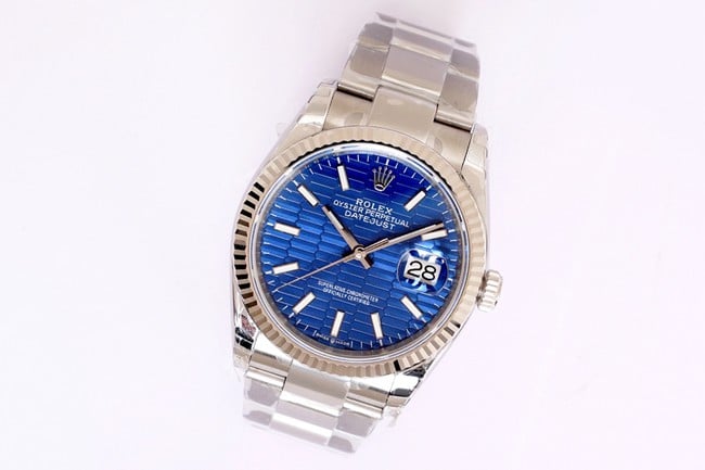 EW Factorytop-tier watch 2021 new Rolex men's blue dialsteel bracelet Oyster Datejust36 series automatic movement watch front view
