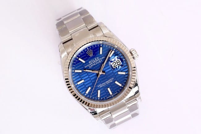 EW Factorytop-tier watch 2021 new Rolex men's blue dialsteel bracelet Oyster Datejust36 series automatic movement watch front view