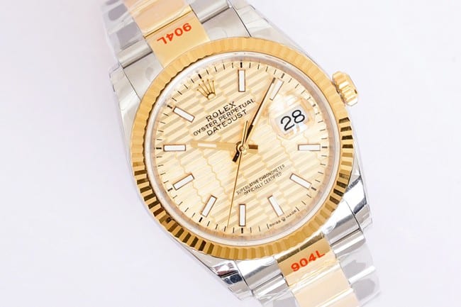 EW FactoryRolextop-tier watch men's gold disc gold belt Oyster Datejust36 series mechanical watch front view