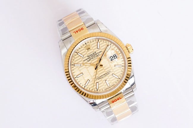 EW FactoryRolextop-tier watch men's gold disc gold belt Oyster Datejust36 series mechanical watch front view