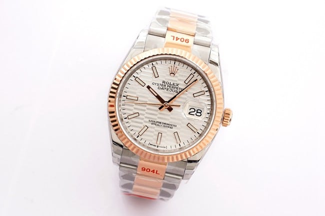 EW Factorytop-tier watch Rolex2021 new men's white dial gold band Oyster Datejust36 series watch front view