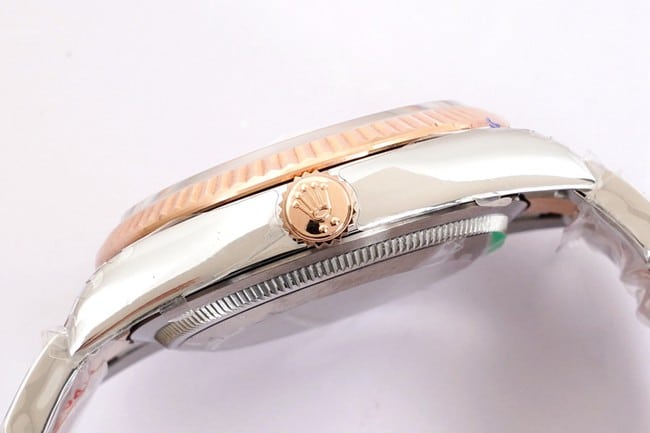 EW Factorytop-tier watch Rolex2021 new men's white dial gold belt Oyster Datejust36 series watch side view