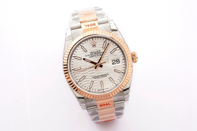 EW Factorytop-tier watch Rolex2021 new men's white dial gold band Oyster Datejust36 series watch front view