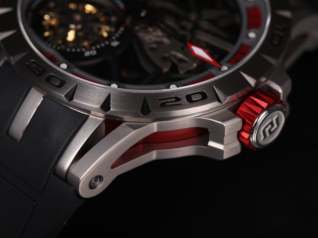 JB Roger Dubuis King Series top-tier watch men's black dialrubber strapautomatic movementtourbillon watch detail shots